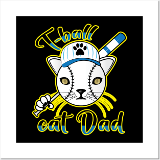 T-Ball Cat Dad Posters and Art